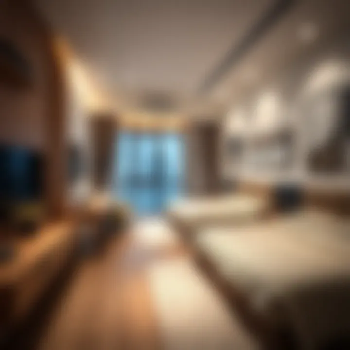 Stylish and comfortable rental room interior