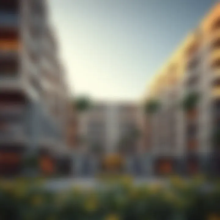 Modern apartment complex in Nakheel