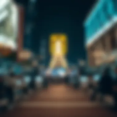 Illuminated open theatre at night, symbolizing urban culture and nightlife