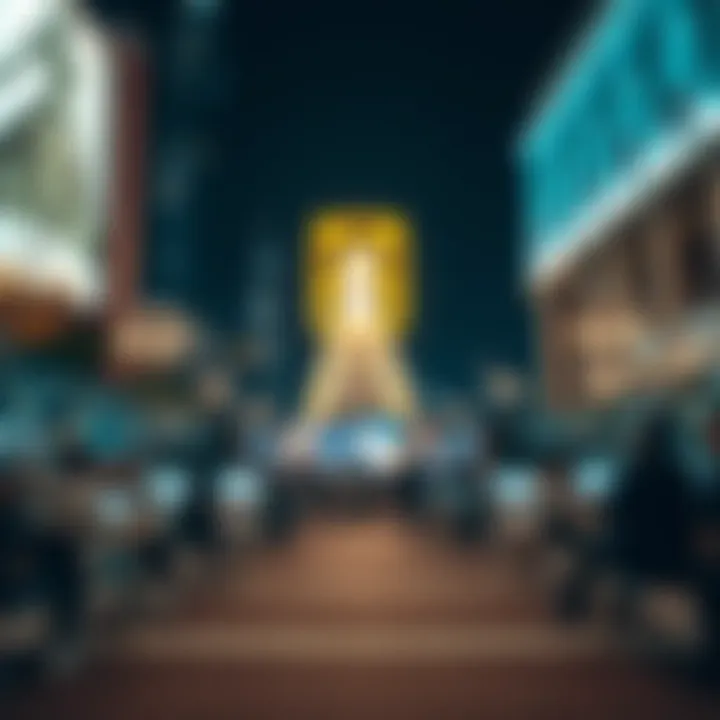Illuminated open theatre at night, symbolizing urban culture and nightlife
