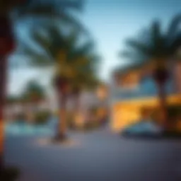 Luxurious palm tree residences showcasing contemporary architecture