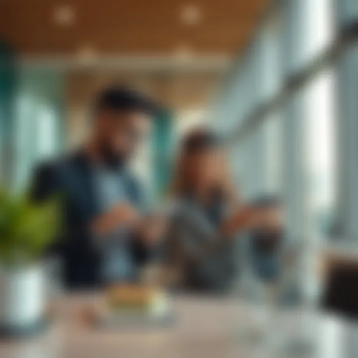 Investors analyzing property market trends on digital devices