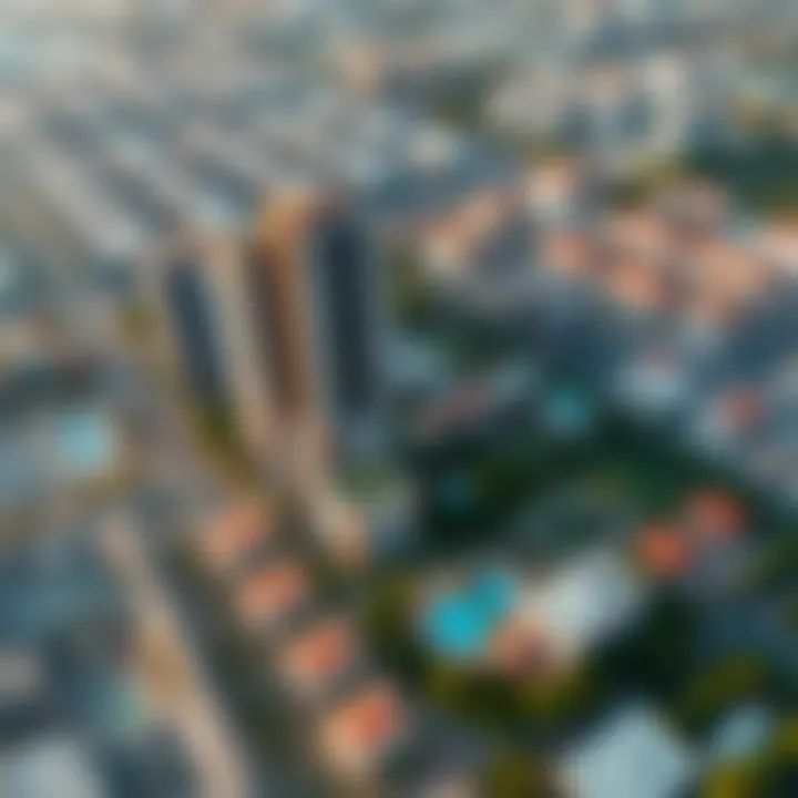 Aerial view of the surrounding developments around Park Towers