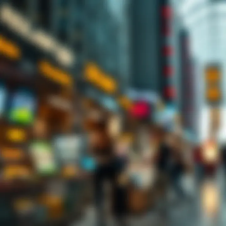 A vibrant real estate market scene showcasing transactions