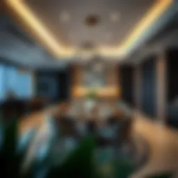 Elegant dining space showcasing contemporary design elements