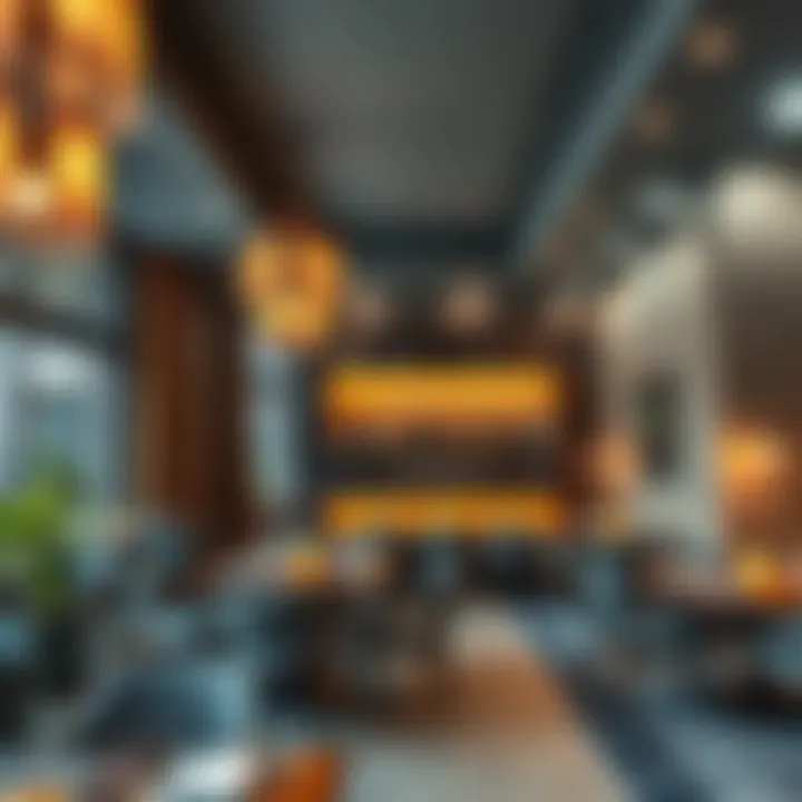 Fusion of Tradition and Modernity Fusion of traditional and modern decor in a restaurant