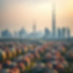 Overview of Dubai's skyline with housing developments