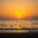 Sunset Serenity at Dubai Beach A sunset view over a tranquil beach in Dubai, perfect for romantic moments.