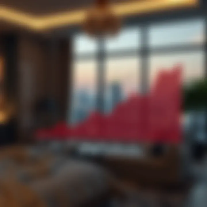 A graph depicting pricing trends for room rentals in Al Quoz 4 over the past year.