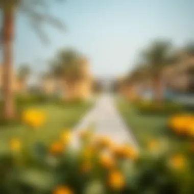 A serene park in Al Quoz 4, illustrating the lifestyle and recreational options available.