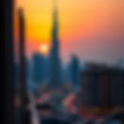 Iconic skyline of Dubai featuring Burj Khalifa