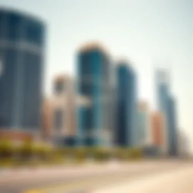Dubai Skyline Featuring Damac Offices Vibrant Dubai skyline with Damac office buildings