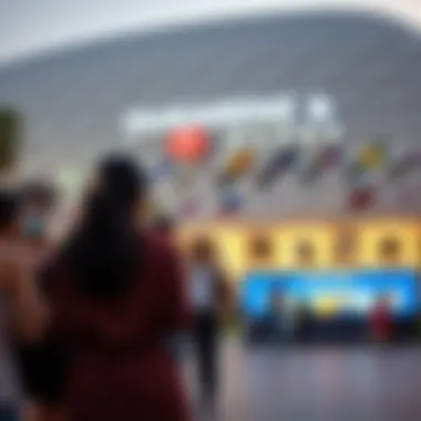 Community gathering outside Dubai Arena reflecting cultural engagement
