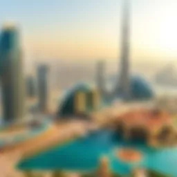 Panoramic view of Dubai skyline showcasing modern architecture