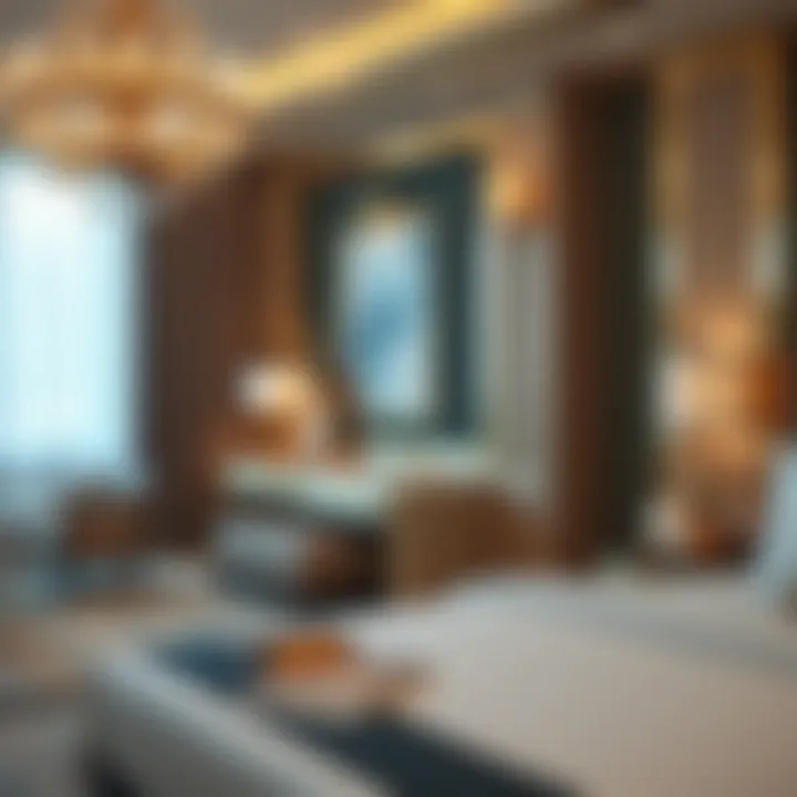 Luxurious guest room at Dubai Parks Hotel with elegant decor