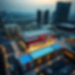 Aerial view of Jumeirah Lake Towers showcasing the Move N Pick area