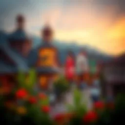 A scenic view of the Global Village showcasing its vibrant atmosphere