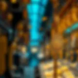 Golden jewelry showcasing intricate designs