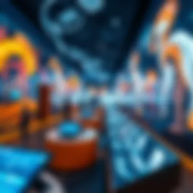 Interactive technology exhibits inside the museum