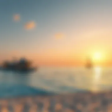 Luxury Beachfront Properties Luxury beachfront properties on the islands of Dubai with stunning sunset
