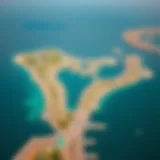 Aerial view of Palm Jumeirah showcasing its unique shape and luxury villas