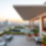 Panoramic view of the Nabeel Rooftop showcasing its innovative architecture.