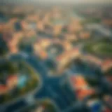 Aerial view of Dubai's outskirts showcasing vibrant community developments