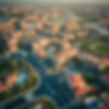 Vibrant Community Developments in Dubai's Outskirts Aerial view of Dubai's outskirts showcasing vibrant community developments