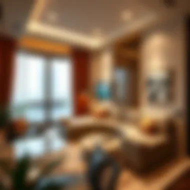 Efficient Studio Living Cozy compact living space highlighting functional amenities