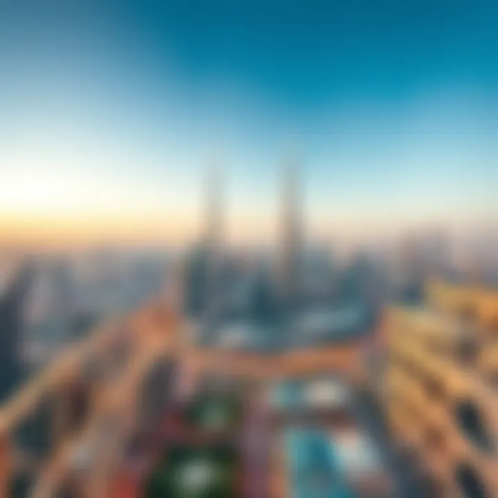 Panoramic view of a vibrant Dubai skyline