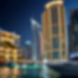 Stunning architectural view of The Waves in Dubai Marina