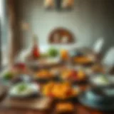 A beautifully arranged traditional Emirati breakfast spread showcasing diverse dishes