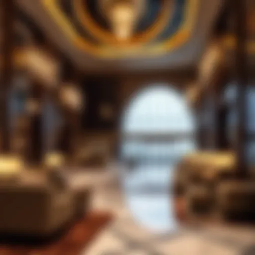 Luxurious lobby of a five-star hotel in Ras Al Khaimah