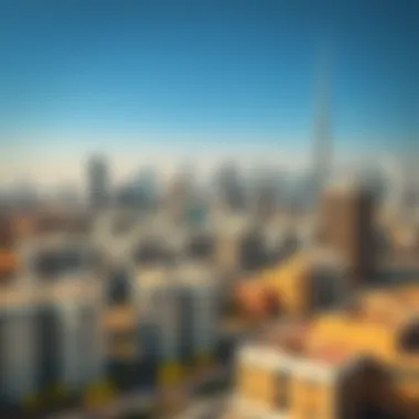 A skyline view showcasing Dubai's skyline with various property types