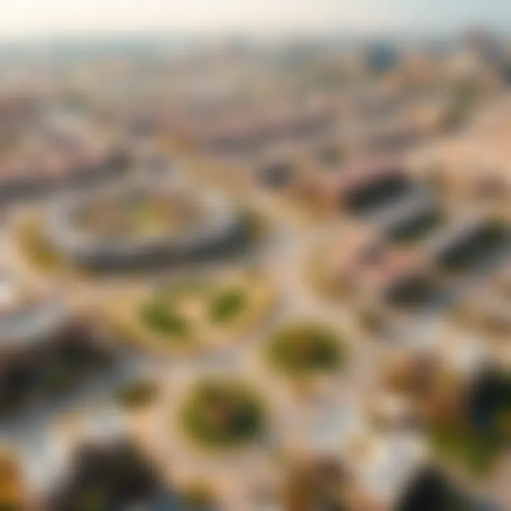 Aerial View of Garden Valley Al Quoz Aerial view of Garden Valley Al Quoz highlighting its strategic location in Dubai