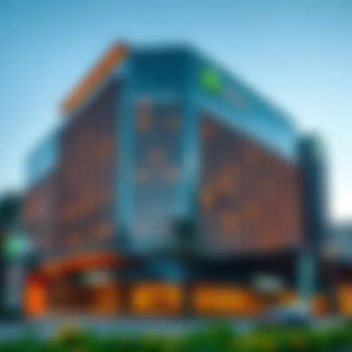 Architectural Marvel of Holiday Inn Dubai Science Park Stunning exterior of Holiday Inn Dubai Science Park showcasing modern architecture