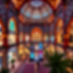 A panoramic view of Ibn Battuta Mall showcasing its unique architecture