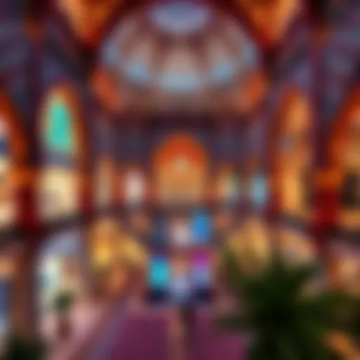 A panoramic view of Ibn Battuta Mall showcasing its unique architecture