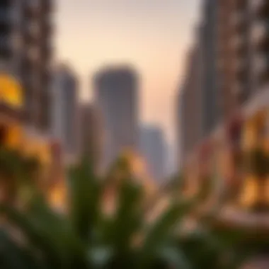 A vibrant neighborhood in Dubai with new developments