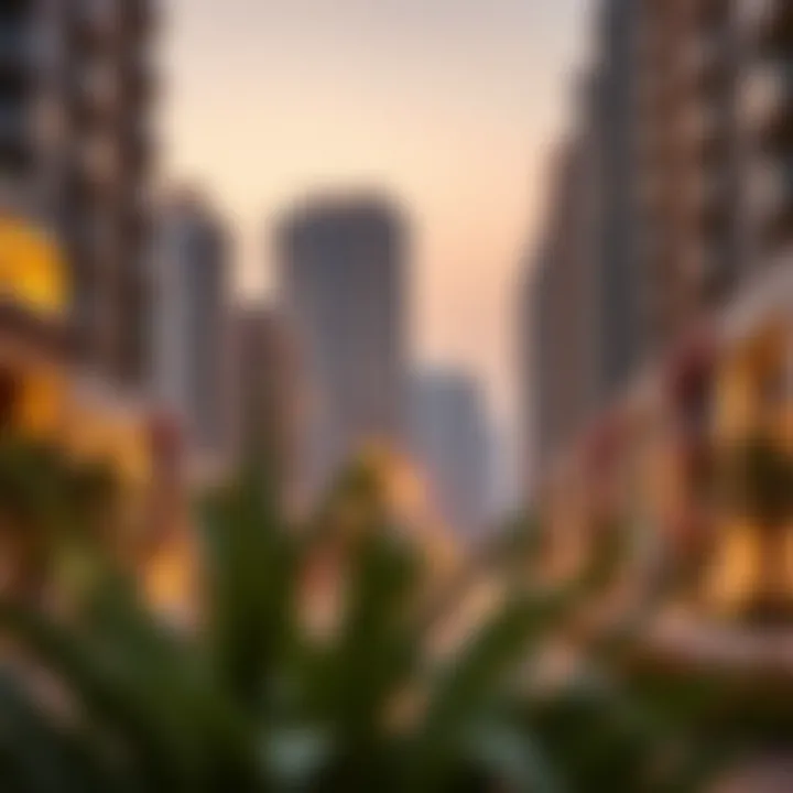 A vibrant neighborhood in Dubai with new developments