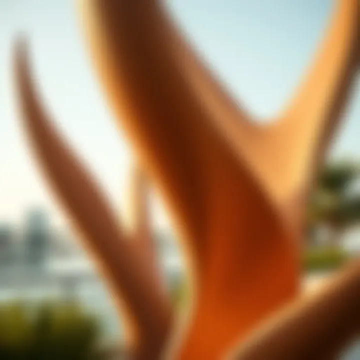 A close-up of a contemporary sculpture that integrates natural elements, reflecting the harmony between art and nature