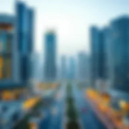 Modern skyline view of JLT Cluster E