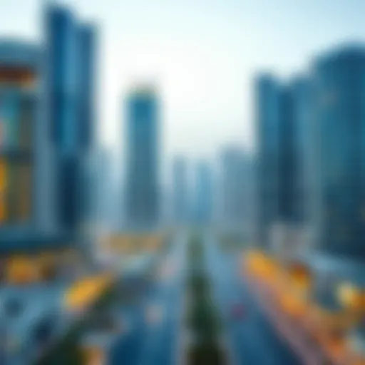 Modern skyline view of JLT Cluster E