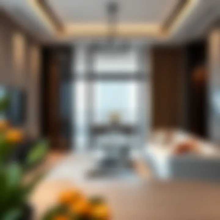 Luxurious Apartment Interior in JVC District 10 Close-up of a luxurious apartment in JVC District 10 highlighting its elegant interior design