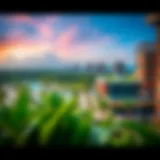 A panoramic view of JVC District 10 showcasing its lush greenery and modern architecture