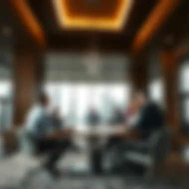 Real Estate Market Strategy Discussions Market strategy meeting among real estate professionals