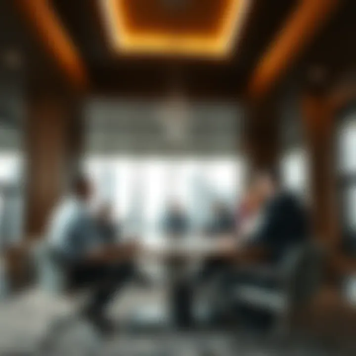 Real Estate Market Strategy Discussions Market strategy meeting among real estate professionals