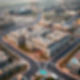 Aerial view of Murooj Al Furjan showcasing its modern architecture