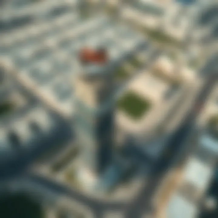 Aerial Perspective of Nassima Tower Aerial view highlighting the strategic location of Nassima Tower on Sheikh Zayed Road