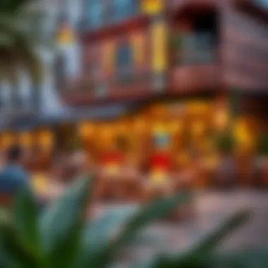 Exploring Dubai's Culinary Diversity Vibrant Dubai restaurant scene, showcasing outdoor dining and unique architecture